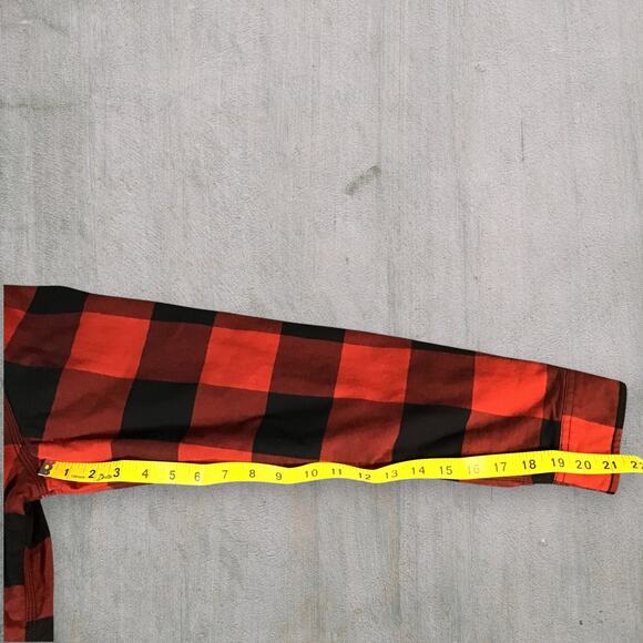 The North Face Sherpa Lined Shirt Jacket Men’s M Red Black Flannel Snap Front - Picture 6 of 10